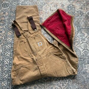 Vintage 90s Red Lined Carhartt Bibs